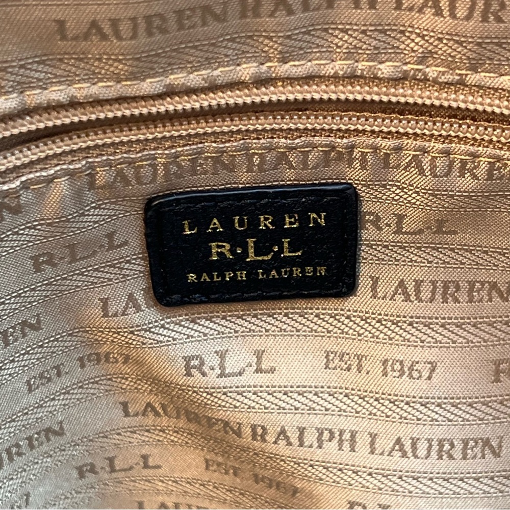 Ralph Lauren Black White Agdon Houndstooth Tote Shoulder Bag Handbag EUC - Picture 9 of 12